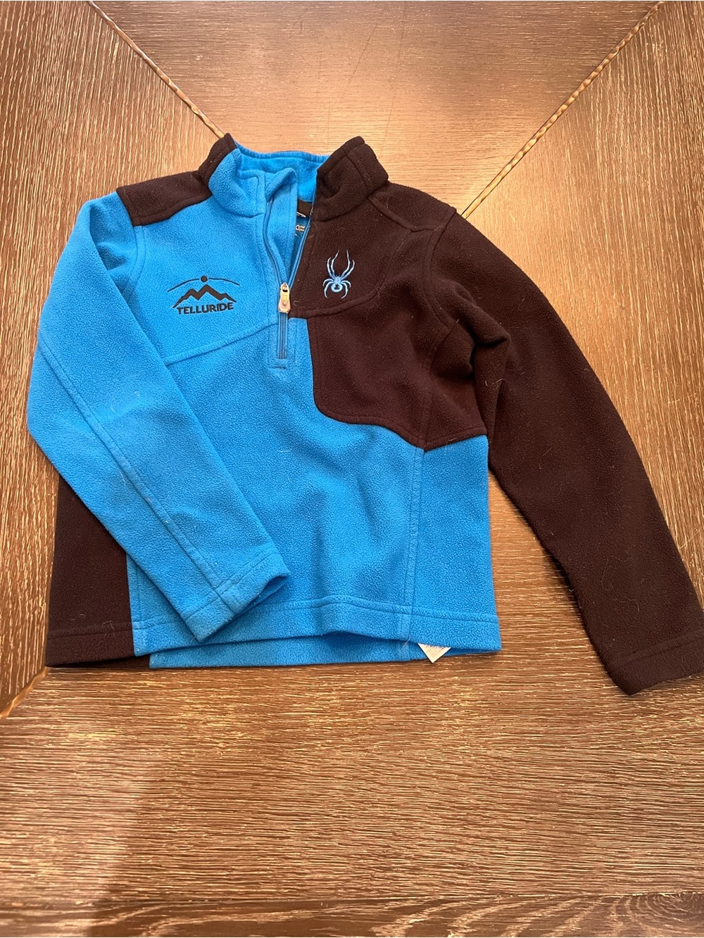 Spyder Kids Blue & Black Quarter-Zip Fleece Pullover